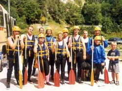 Group ready for white water Rafting in France